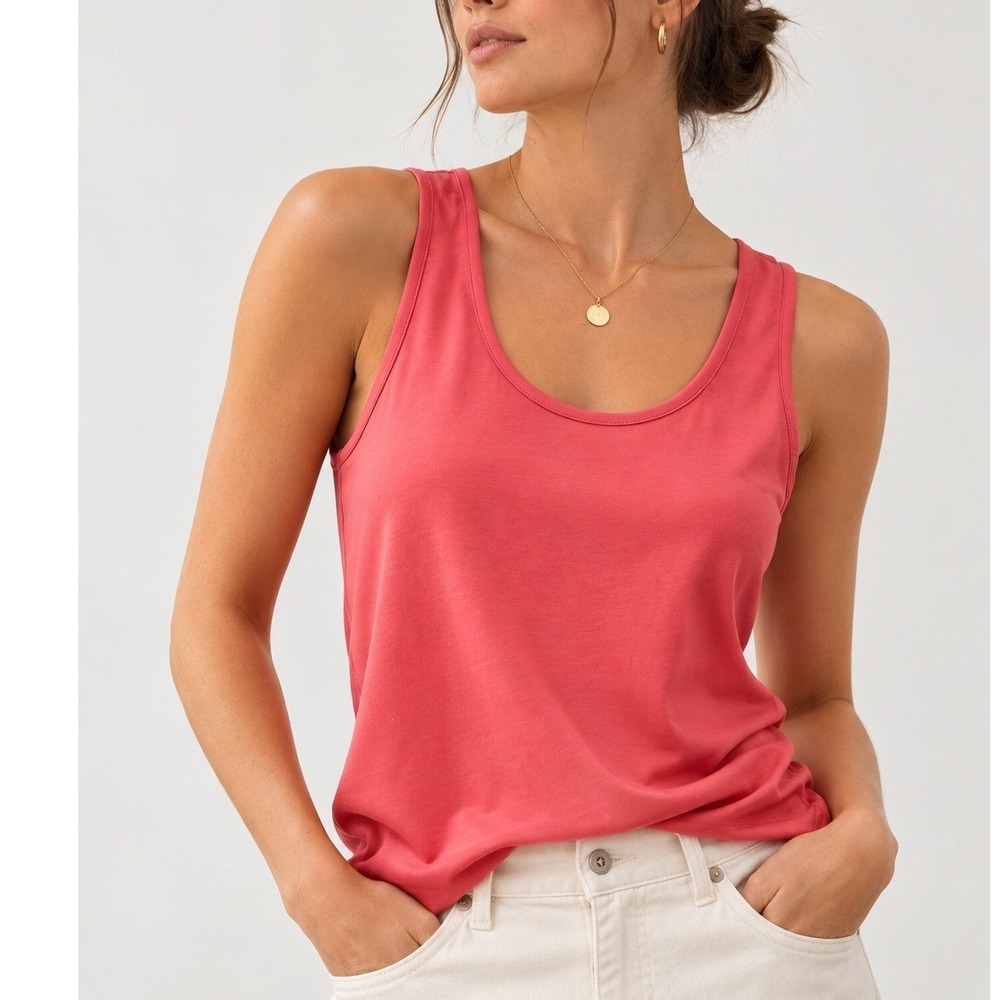 J.Crew Sleeveless Button-Back Tank Top Women's XXS Pink Scoop Neck Lightweight